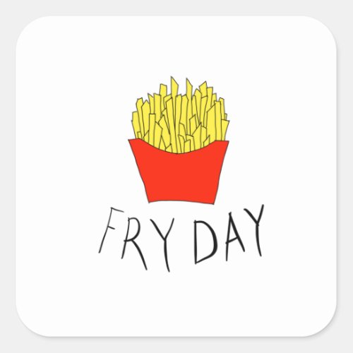 Fry day square sticker