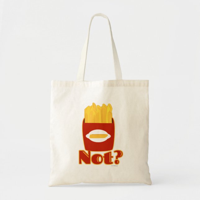 Fry Not Cheeky French Fries Cartoon Motto Tote Bag (Front)
