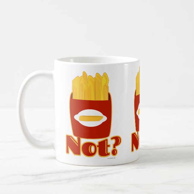 Fry Not Funny Cartoon Fries Humor Design Coffee Mug (Left)