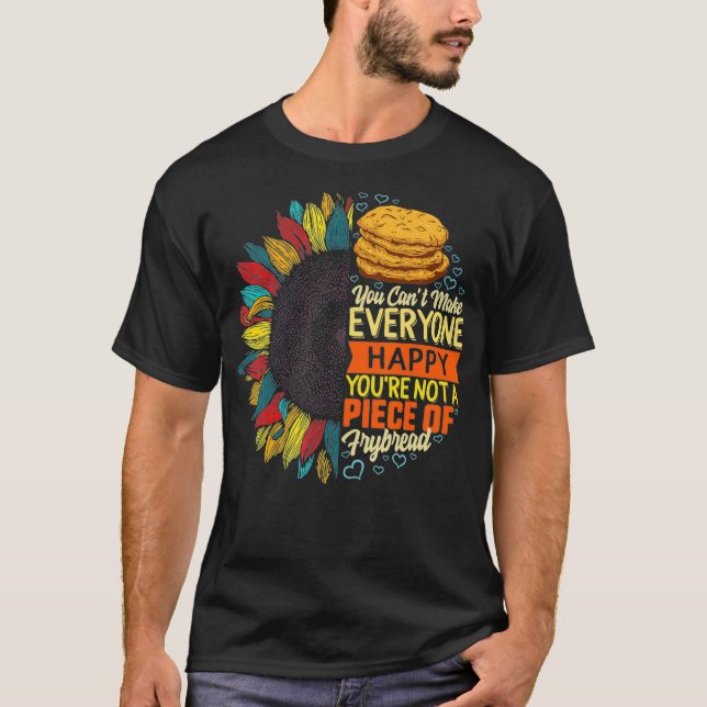 Frybread Makes Happy Food Lover Native American In T-Shirt (Front)