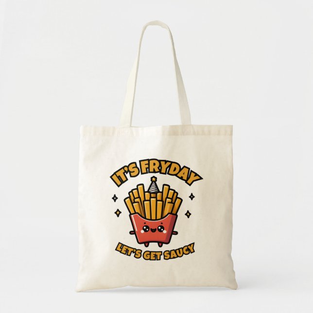 Fryday Fun: Party Time Potato Fries Tote Bag (Front)