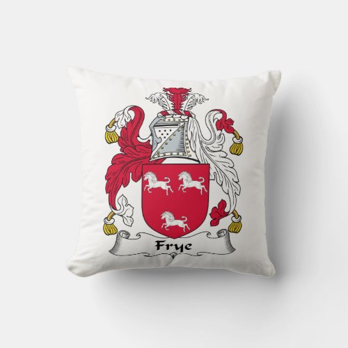 Frye Family Crest Throw Pillow