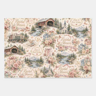 Fryeburg Maine Bridal Shower Wrapping Paper Sheets