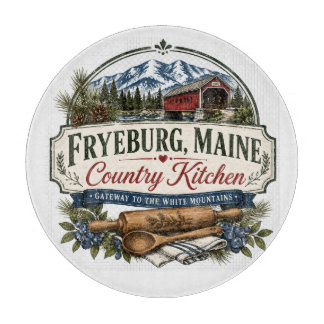 Fryeburg Maine Country Kitchen Decorative Glass Cu Cutting Board
