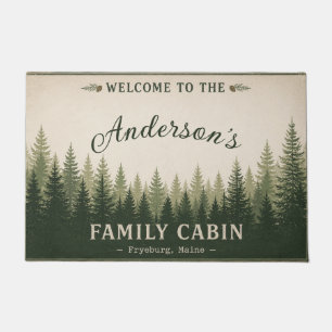 Fryeburg Maine Family Cabin Personalized Doormat