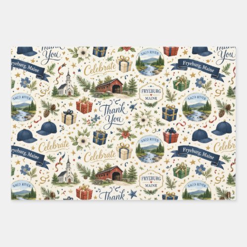 Fryeburg Maine Festive Occasion Wrapping Paper