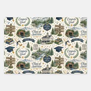 Fryeburg Maine Graduation Celebration Wrapping Paper Sheets