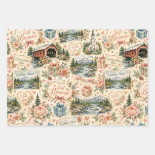 Fryeburg Maine Just Because Wrapping Paper Sheets