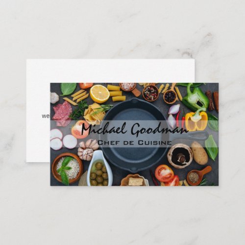 Frying Pan and Foods Business Card