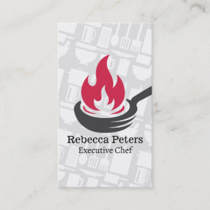 Frying Pan Fire Cooking Utensils Business Card