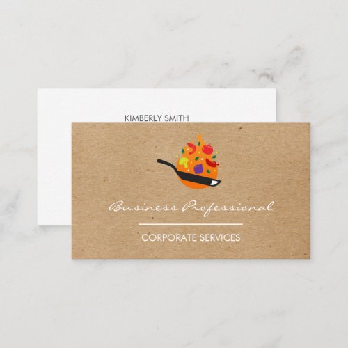 Frying Pan Flipping Food Business Card