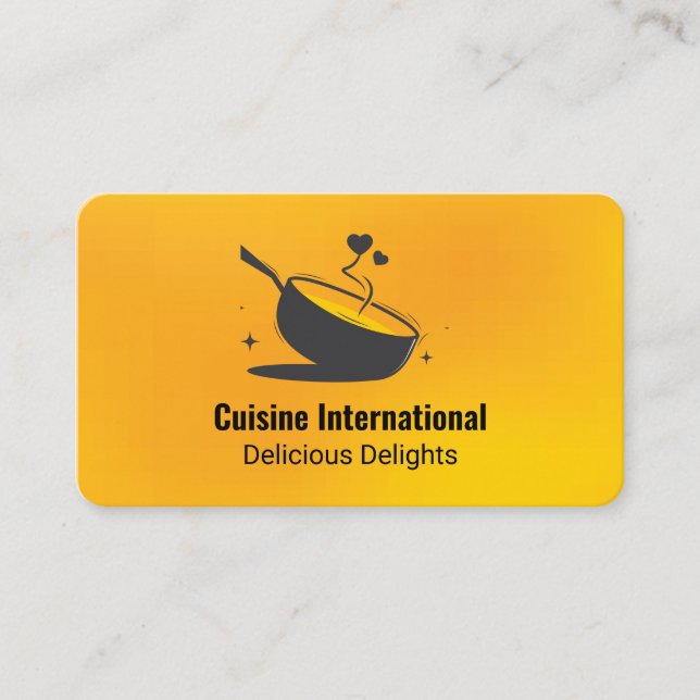 Frying Pan Illustration | Culinary | Restaurant Business Card (Front)