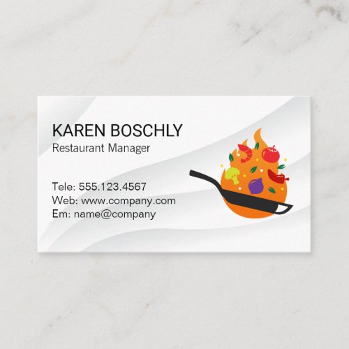 Frying Pan Vegetables Business Card