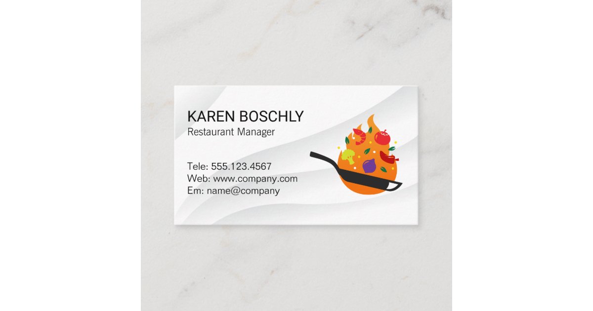 Frying Pan Vegetables Business Card Zazzle