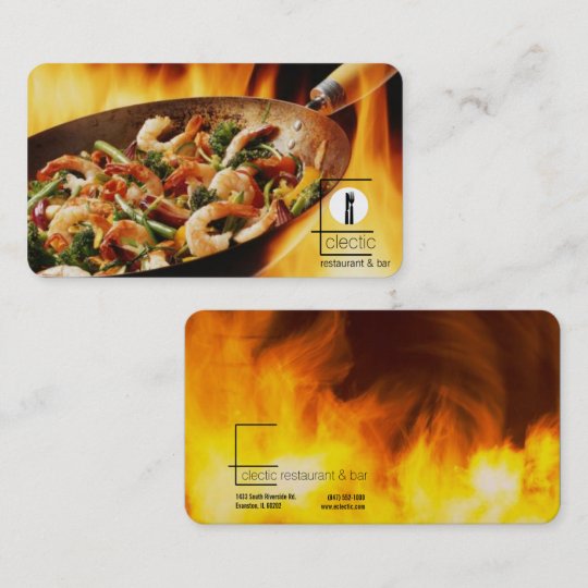 frying wok restaurant business card