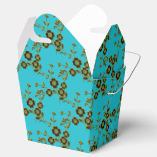 FS Style 1-Aqua-Gold-PARTY FAVOR BOXES, take out Boxes