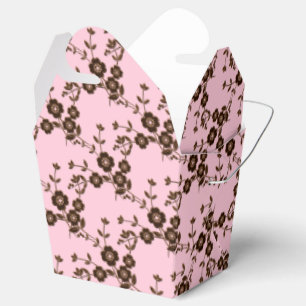 FS Style 1-S Pink-Brown-FAVOR BOXES, take out Favor Boxes