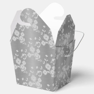 FS Style 1-Silver-White D-FAVOR BOXES, take out Favor Boxes