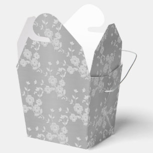 FS Style 1-Silver-White L-FAVOR BOXES, take out Favor Boxes