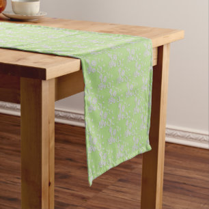 FS-Style 1-SPRING GREEN-WHITE-TABLE RUNNER 14x72in