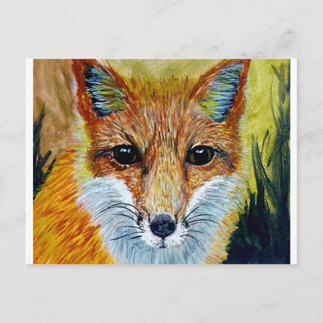 fSmart fox art Postcard (Front)