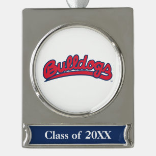 FSU Bulldogs Silver Plated Banner Ornament