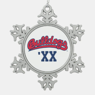 FSU Bulldogs Snowflake Pewter Christmas Ornament