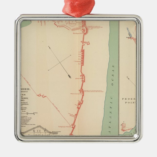Ft Fisher Metal Ornament (Front)