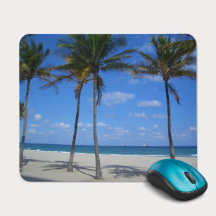 Ft Lauderdale Beach Florida Palm Trees and Ocean Mouse Pad