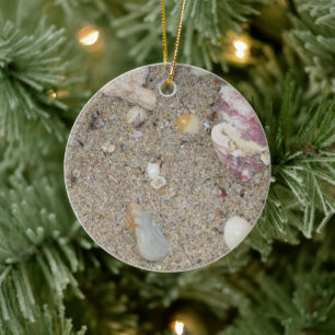 Ft. Lauderdale Beach Sand and Shells Ceramic Ornament