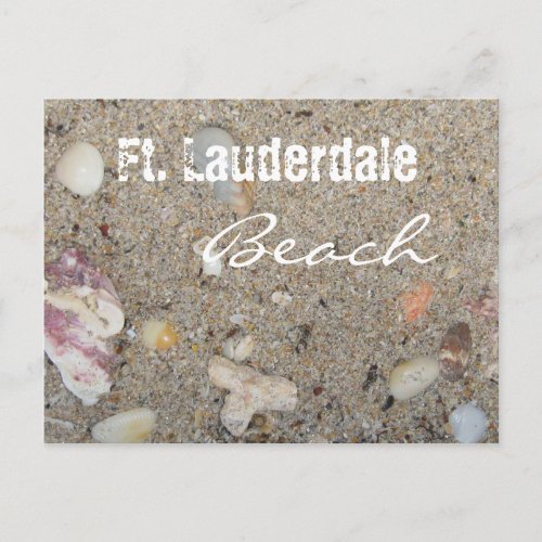 Ft Lauderdale Beach Sand and Shells Postcard