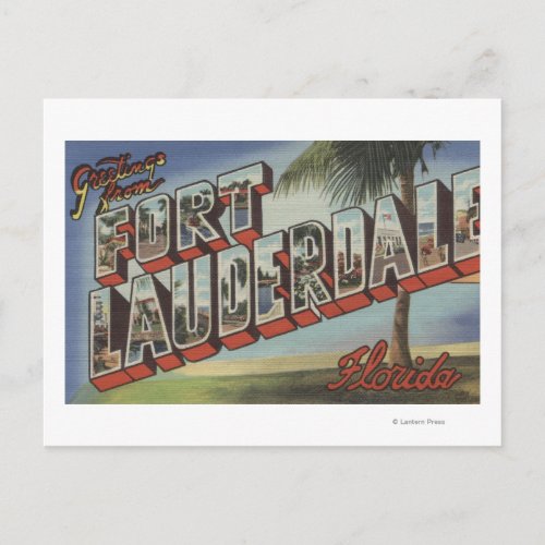 Ft Lauderdale Florida _ Large Letter Scenes Postcard