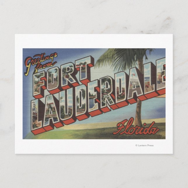 Ft. Lauderdale, Florida - Large Letter Scenes Postcard (Front)