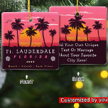 Ft Lauderdale Florida Retro Sunset Palm Tree 1980s Ceramic Ornament<br><div class="desc">Fort Lauderdale Florida Vintage 60s Souvenirs. Fort Lauderdale Beach Florida - Retro Tropical Palm Tree 60s Souvenirs Vintage design makes a great Christmas or Birthday gift for fans of Fort Lauderdale. The retro summer vibe design is a perfect gift for travel lovers and tropical destination fans. - " You can...</div>