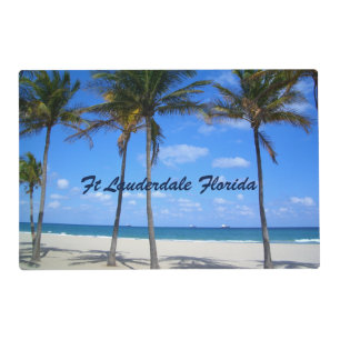 Ft Lauderdale Florida Sand Beach & Palm Trees Placemat
