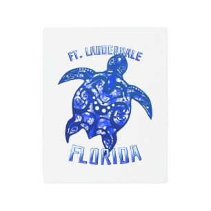 Ft Lauderdale Florida Vacation Tribal Turtle Metal Print
