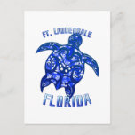 Ft Lauderdale Florida Vacation Tribal Turtle Postcard