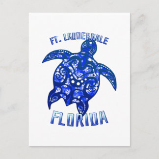 Ft Lauderdale Florida Vacation Tribal Turtle Postcard