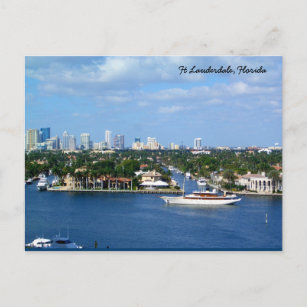 Ft Lauderdale Intracoastal Waterway & Skyline Postcard