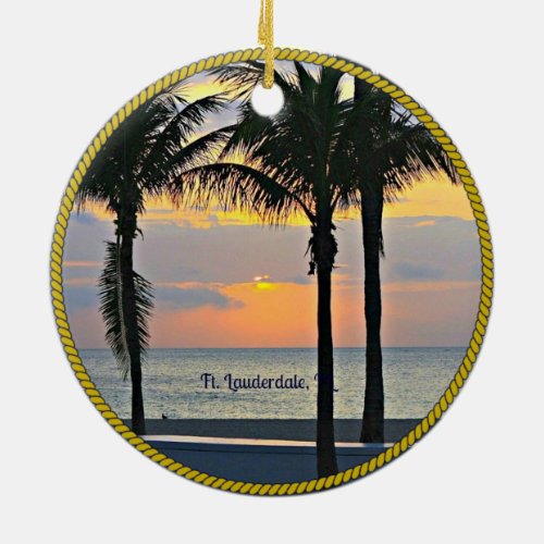 Ft Lauderdale Sunrise Ceramic Ornament