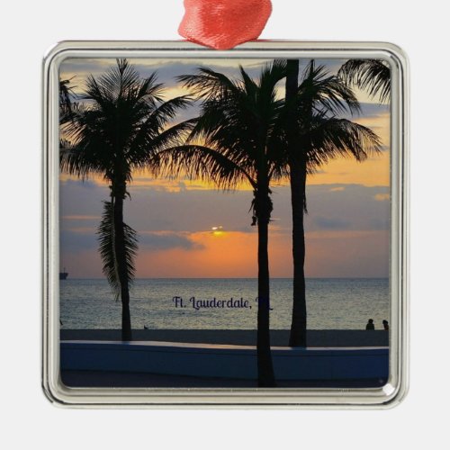 Ft Lauderdale Sunrise Metal Ornament