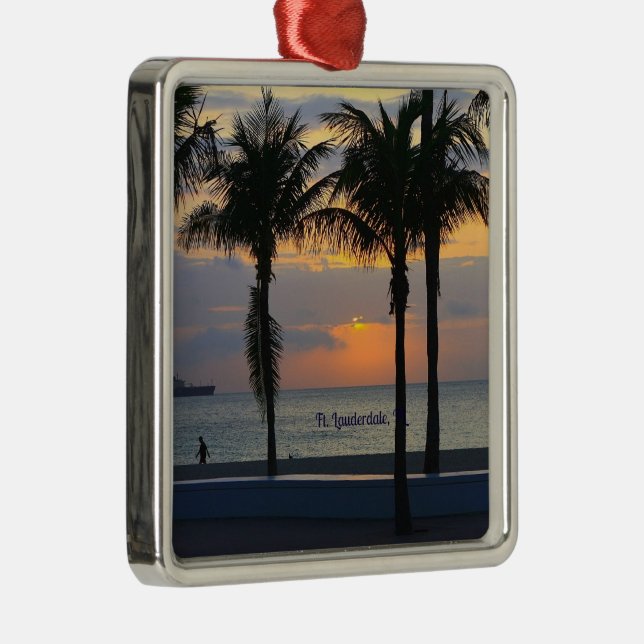 Ft. Lauderdale Sunrise Metal Ornament (Right)