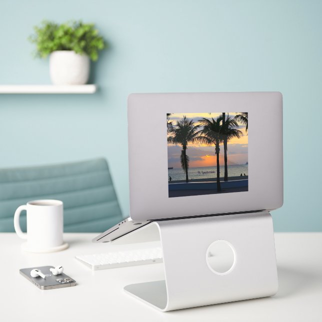 Ft. Lauderdale Sunrise Sticker (Laptop On Desk)