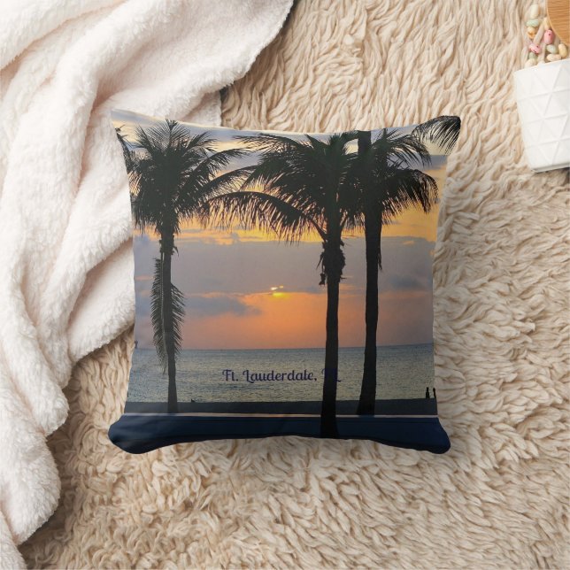 Ft. Lauderdale Sunrise Throw Pillow (Blanket)