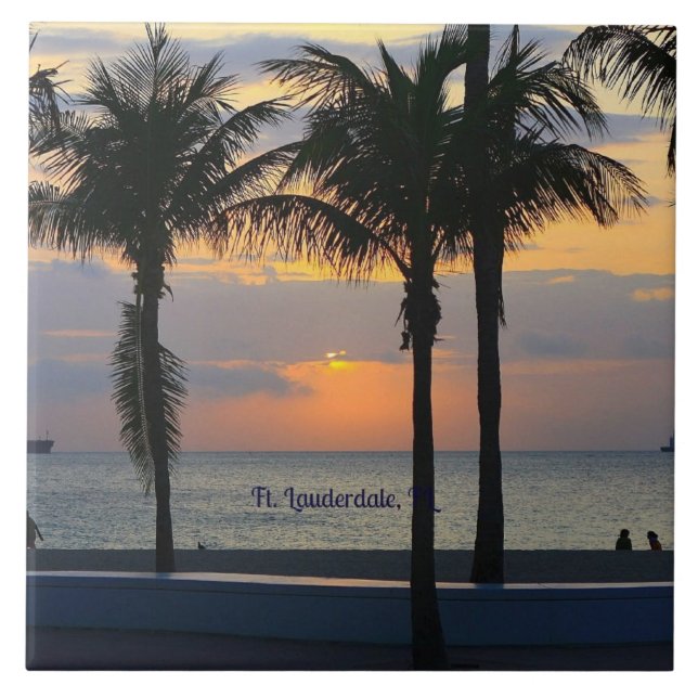 Ft. Lauderdale Sunset Ceramic Tile (Front)