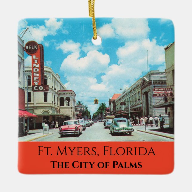 Ft. Myers Florida Ceramic Ornament (Front)