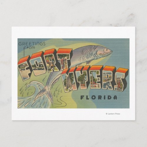 Ft Myers Florida _ Large Letter Scenes Postcard