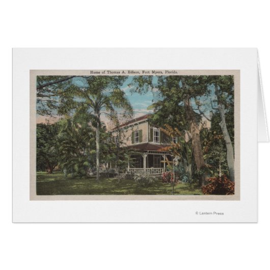 Ft. Myers, Florida - View of Thomas Edison House Cards (Front Horizontal)