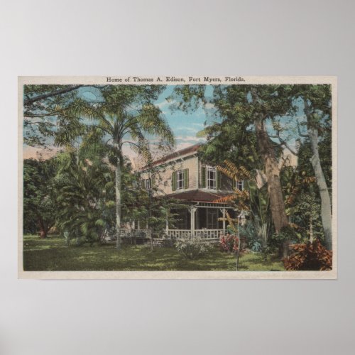Ft Myers Florida _ View of Thomas Edison House Poster