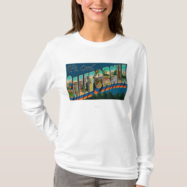 Ft. Ord, California - Large Letter Scenes T-Shirt (Front)